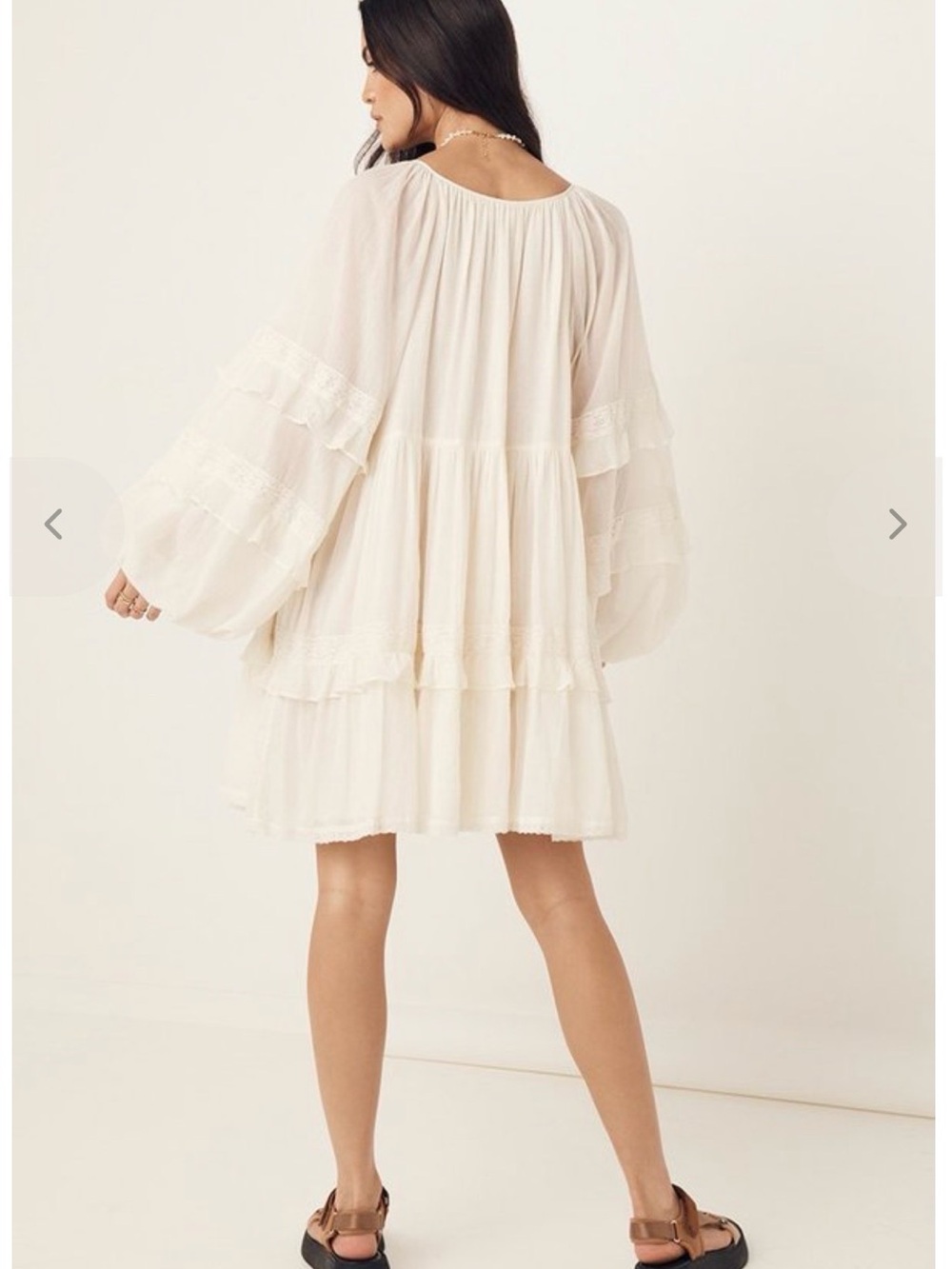 Spell Cream Boho Tiered Mini Dress- Magnolia Mini Dress - Picture 4 of 8